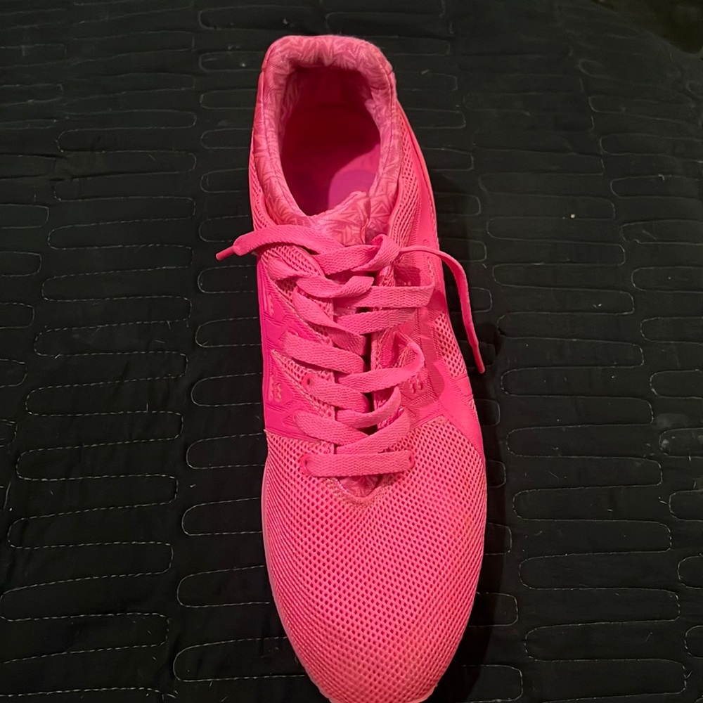 Pink ASICS breast cancer awareness shoes